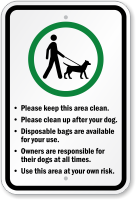 Keep This Area Clean Dog Poop Sign