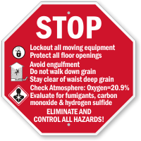Lockout All Moving Equipment OSHA Safety Initiative Sign