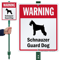 Warning Schnauzer Guard Dog LawnBoss Sign