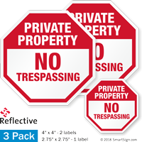 No Trespassing Private Property Label Set