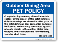 New York Dogs Allowed in Restaurant Law Sign