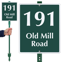 Custom Address Sign with House Number and Street Name