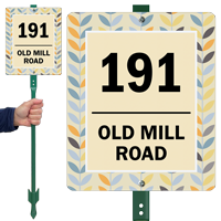 Custom Spring Address Sign with House Number and Street