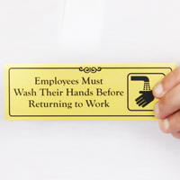 Employees Must Wash Hands Door Sign