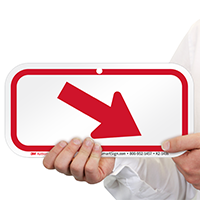 Downwards Right Arrow, Supplemental Parking Signs, Red