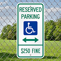 Reserved Parking Placard Handicapped Sign