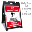 No Trespassing Add Text or Name Custom Sidewalk Sign