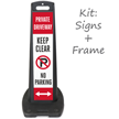 Private Driveway Keep Clear LotBoss Portable Sign Kit