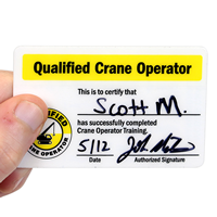 2-Sided Self Laminating Certification Safety Wallet Card 