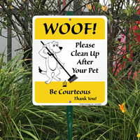 Be Courteous Pick Up Poop Signs Kit