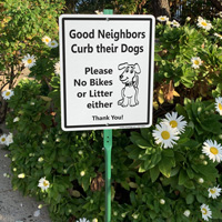 LawnBoss "Curb Your Dog" sign
