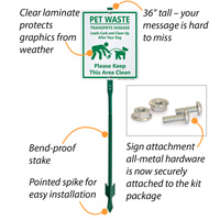 Dog waste cleanup reminder sign