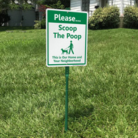 LawnBoss dog poop sign