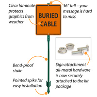 Underground cable warning sign
