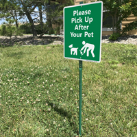 Dog poop sign for lawn