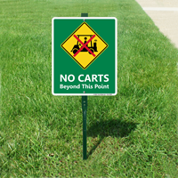 No Carts Beyond This Point Signs