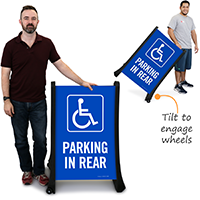 Parking In Rear A-Frame Sidewalk Sign