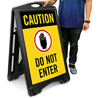 Caution - Do Not Enter Sign with Graphic