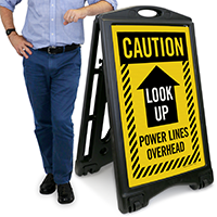 Look Up, Power Lines Overhead Caution Sign