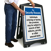 Individuals May Be Subject To Search Sidewalk Sign