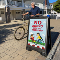 No Riding BigBoss Sign