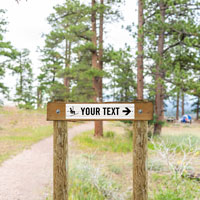 Ski Trail Sign with Your Custom Text and Clipart
