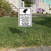 LawnPuppy grass safety sign