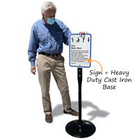 Maintain social distancing with "line starts here" sign and post kit