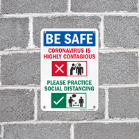 Maintain safe distance sign