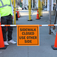 Sidewalk Closed Barricade Sign