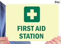 Custom Glow First-Aid Signs