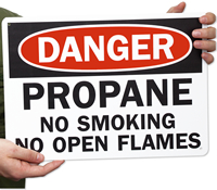 Danger Propane No Smoking Signs