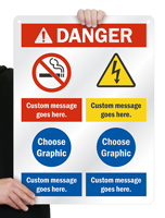 Add Custom Message And Select Cliparts Sign