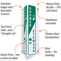 Projecting Emergency Shower & Eyewash Sign