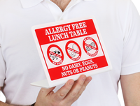 Allergy Free Lunch Table Desk Sign