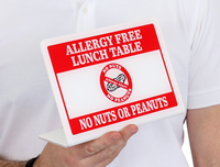 Allergy Free Lunch Table Desk Sign