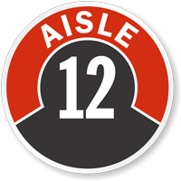 Floor Sign for Aisle 12 Identification