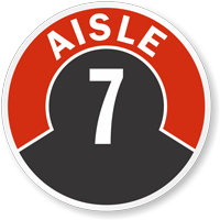 Aisle 7 identification floor marker