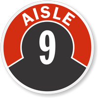 Aisle ID 9 Floor Signage