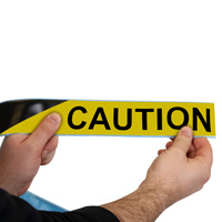 Floor Message Tape: Caution Black Yellow Stripe