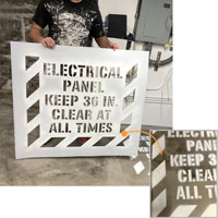 Electric panel warning stencil