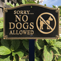 Sorry No Dogs Allowed Plaque With Stake
