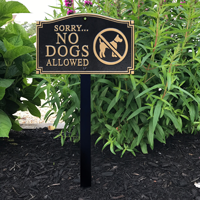 No Dogs Allowed Statement Plaque