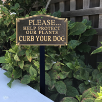 Protect Our Plants Curb Your Dog Gardenboss™ Plaque