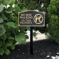 No Dog Walking Statement Plaque With Stake