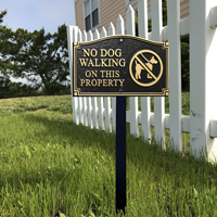 No Dog Walking On This Property Plaque